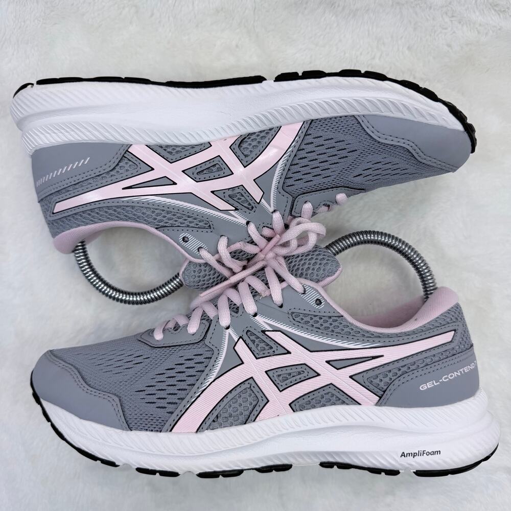 ASICS GEL-CONTEND 7 Womens Running Shoes Sheet Rock Pink Salt Size 7.5 Wide Mesh - Picture 6 of 10